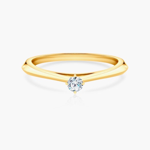 Pierścionek zaręczynowy The Light: złoty, diament laboratoryjny